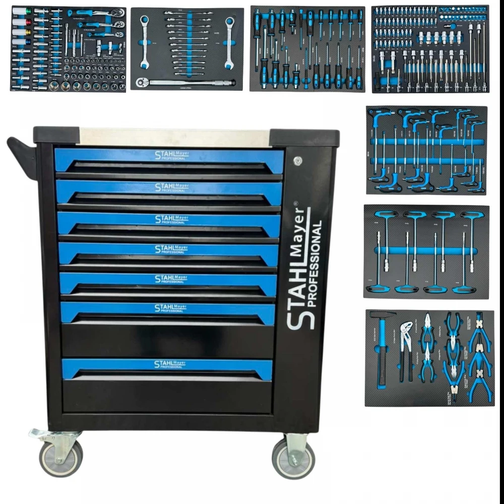 Професионален шкаф с инструменти 251 части, STAHLMAYER - BLUE, SM-251B