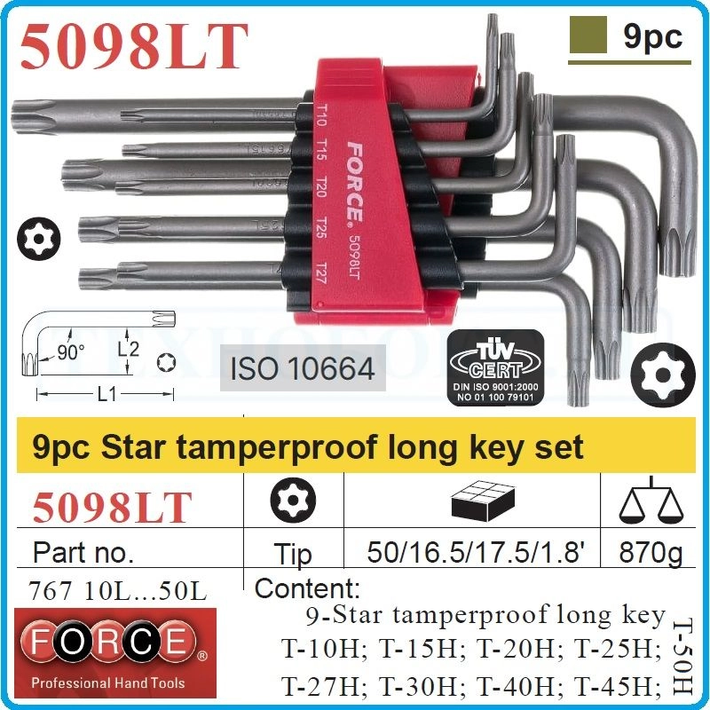 Имбуси геобразни TORX с отвор от T10 до T50 9части