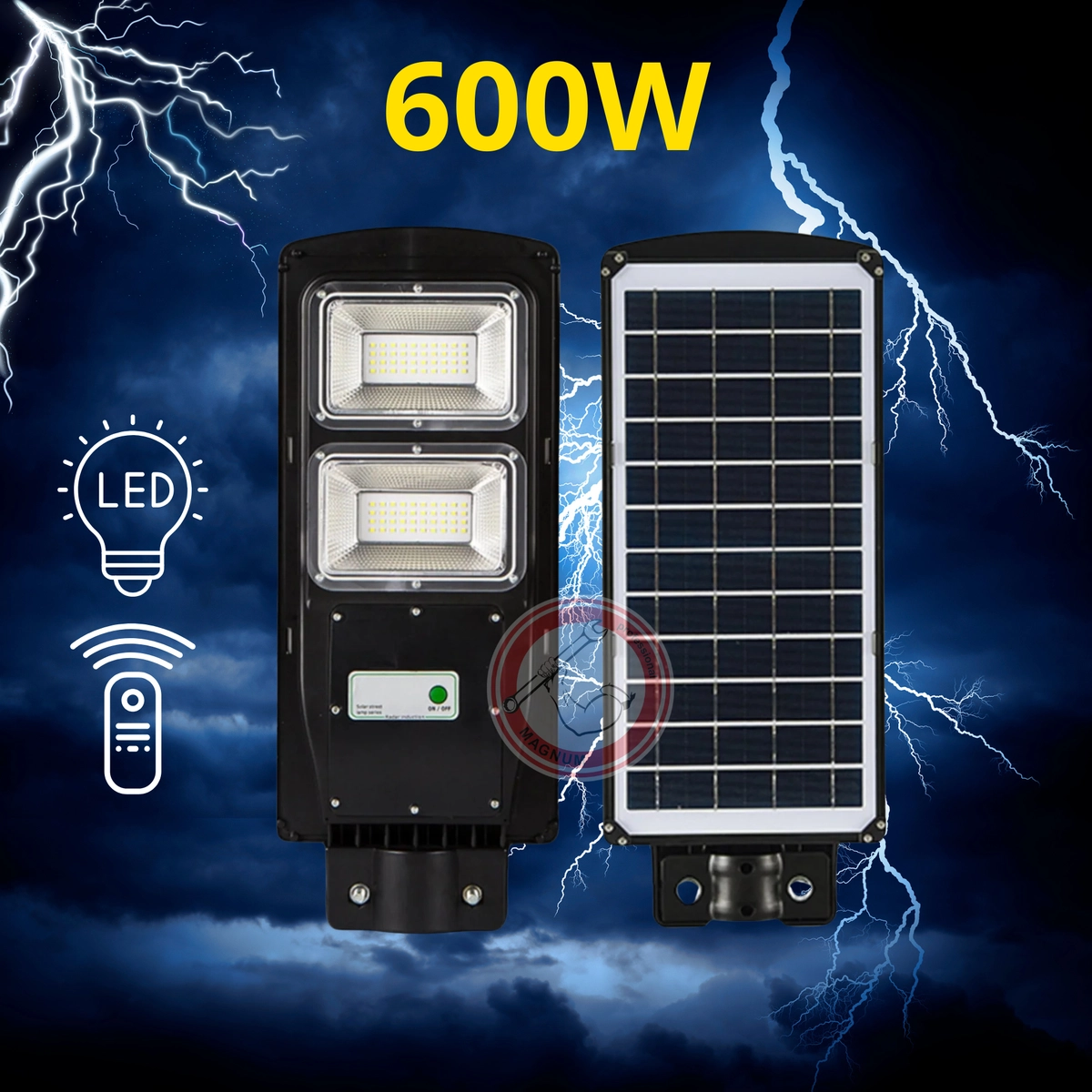 LED Соларна улична лампа 600W сензор за движение + дистанционно