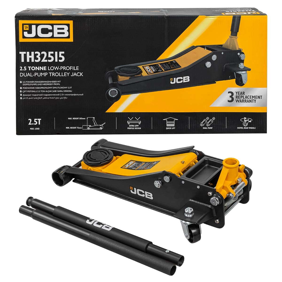 КРИК 2.5 ТОНА КРОКОДИЛ, 77-505 ММ JCB TH32515 - НИСКОПРОФИЛЕН С 2 ПОМПИ