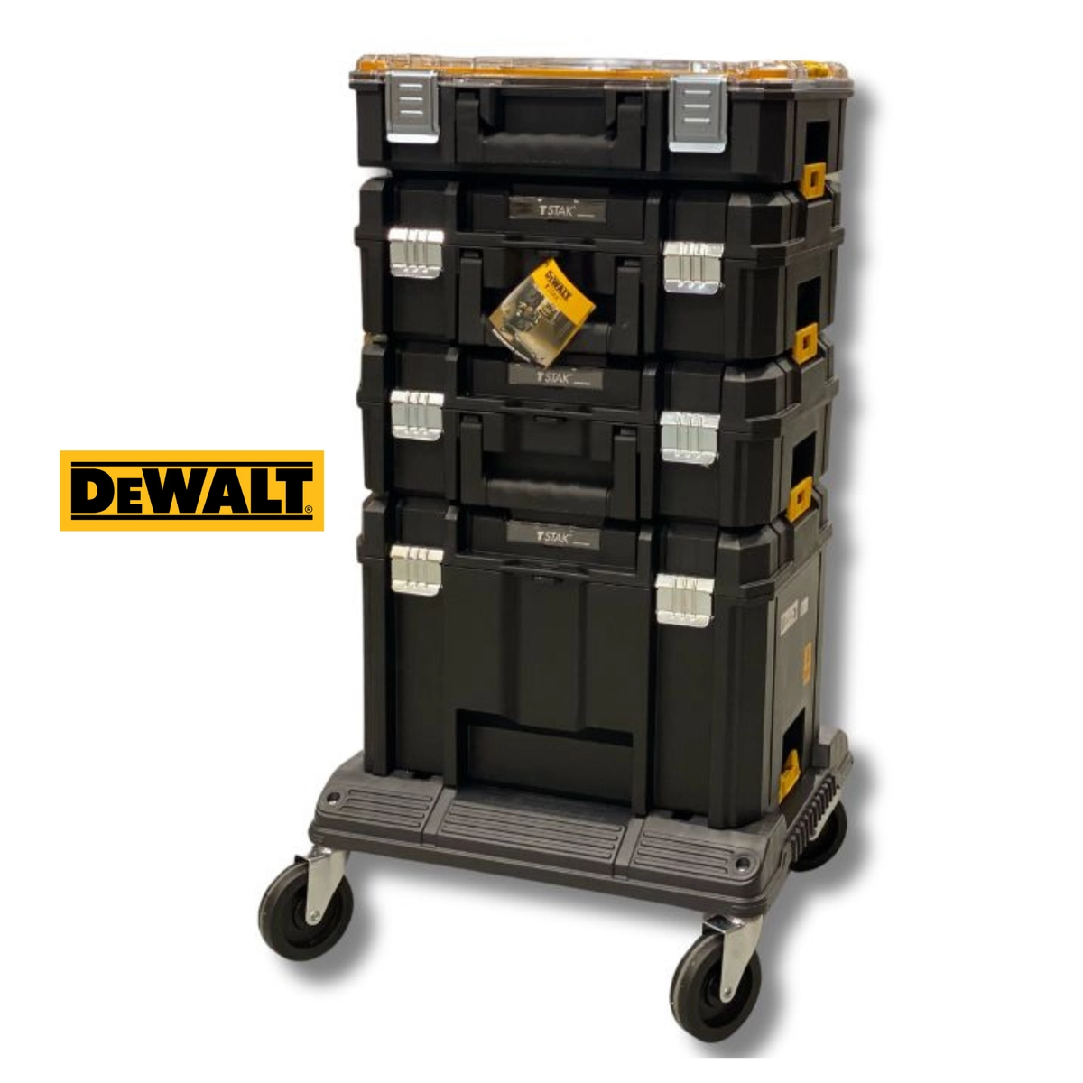 Комплект органайзер, 3 броя куфари и количка DeWALT 5 части