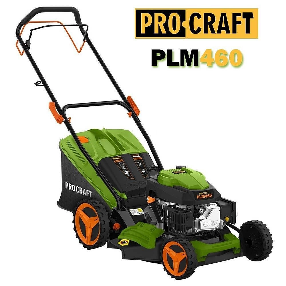 Косачка бензинова, самоходна, 4в1, PROCRAFT PLM460, 3 к.с., 460 см ширина на косене, 146 cc, 4-тактов двигател, 20-70мм височина на косене, 50л. кош