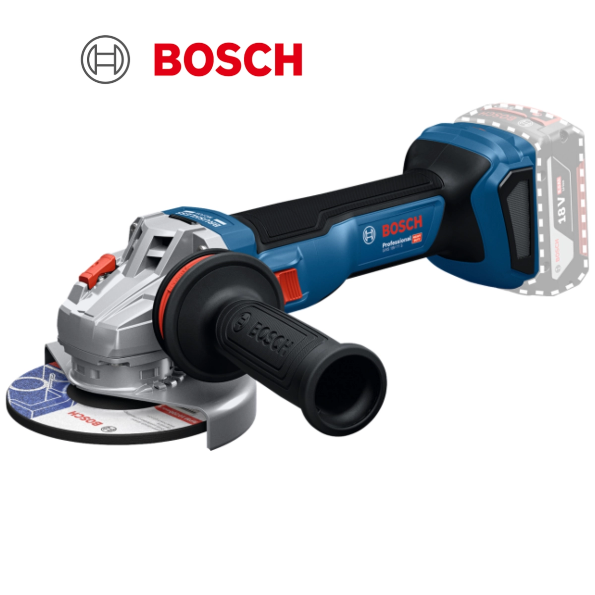 Акумулаторен ъглошлайф BOSCH GWS 18V-11 S SOLO, 18V, 125mm