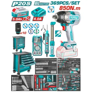 Количка с инструменти TOTAL INDUSTRIAL, 369 части