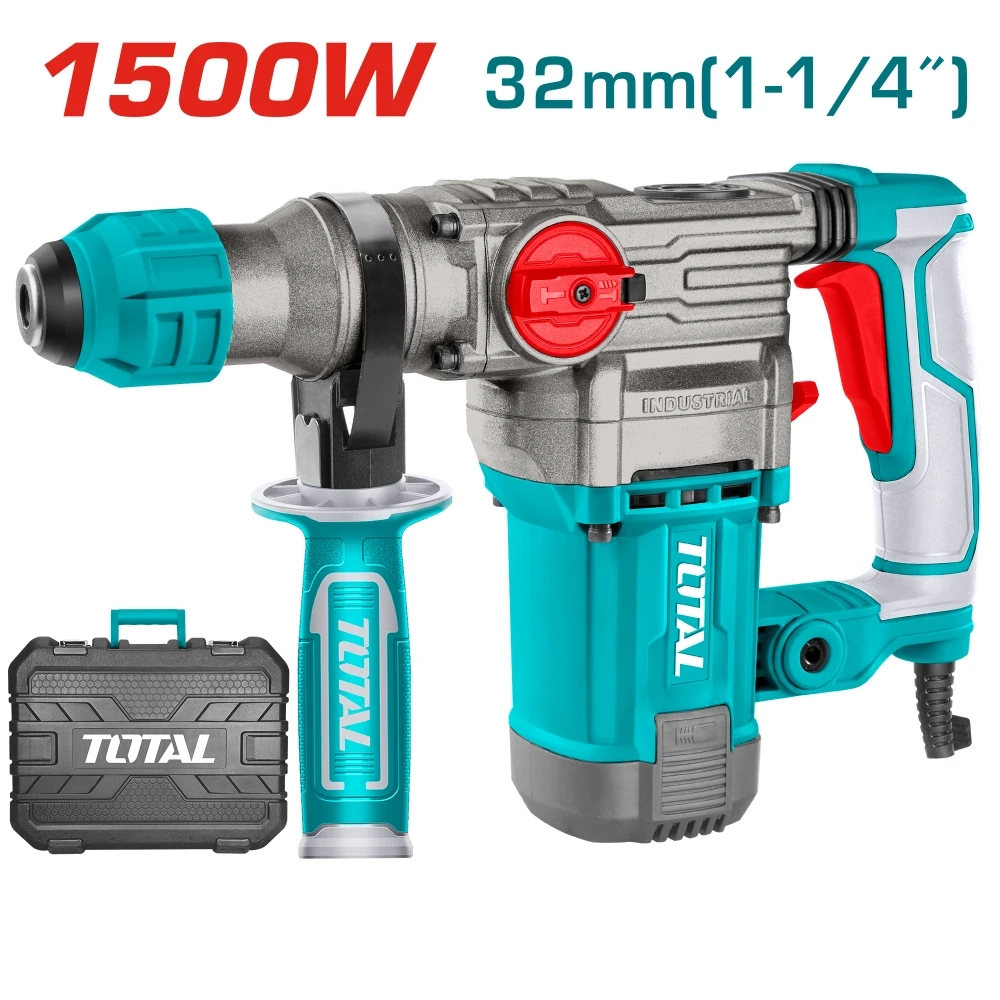 Електрически перфоратор TOTAL INDUSTRIAL, 1500 W, SDS+, куфар